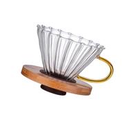 ALCXAZS Modern Clear Glass Coffee Dripper Drop Over Funnel for Smooth Coffee Extraction Filter Cup, Large with Handle, Medium