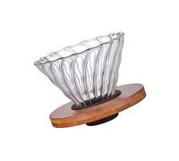 ALCXAZS Modern Clear Glass Coffee Dripper Drop Over Funnel for Smooth Coffee Extraction Filter Cup, Small, Medium