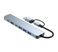 ALCXAZS Multiport USB C Hub With 7 Ports And Fast 5Gbps Data Transfer Speed Users Who Quick Access To Devices Type C Adapter Converter 5W Charging Port Travel