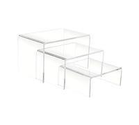 ALCXAZS Organizing Kitchen Accessories With Acrylic Riser Stands Neat Display Acrylic Shelf Organizers Collectibles And Toys Display Shelf Stand Action Figure, transparent