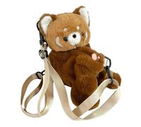 ALCXAZS Plush Panda Backpack Cute Cartoon School Bag Lightweight Daypack For Students And Kids Gift Choice For Going To Zoo Travel Daypacks Bag Lightweight Casual Birthday, Brown, L