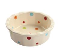 ALCXAZS Practical Polka Dot Cat Bowls Large Capacity Feeding Bowl Pet Owners Giving And Fun Outdoors And Indoors Dispenser Dog Supplies Walking Camping Outdoor, Beige, 14x5cm