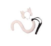 ALCXAZS Premium 2Pcs Cat Ears and Tail Set Plush Faux Fur Long Tail for Anime Cosplay Costume Kits Halloween Party , Pink