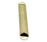 ALCXAZS Premium Mezuzah Case Offers Stunning Decoration Indoors Outdoors Beautiful Blessing For All Occasions Jewish Mezuzah Case Cover Ornament Home Blessing, Beige, Length 10.6cm