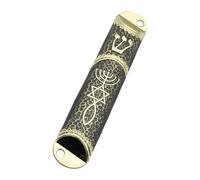 ALCXAZS Premium Mezuzah Case Offers Stunning Decoration Indoors Outdoors Beautiful Blessing For All Occasions Jewish Mezuzah Case Cover Ornament Home Blessing, Black, Length 10.6cm