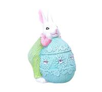 ALCXAZS Premium Resin Easter Bunny Figurine Rabbit Statue For Living Room Decor Or Office Desk Easter Rabbit Figurine Is Nice, Style A