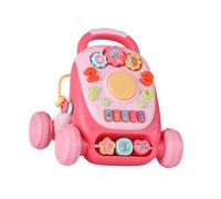 ALCXAZS Push Along Learning Walk Sit Stand Toy Musical Activities Engaging And Fun Encouraging Kids To Walk And Push Baby Walking Musics Educational Activities, pink, 17.5x18x21cm