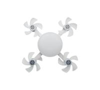 ALCXAZS Remote Controlled LED Ceiling Fan Three-Color Endless Dimming Ceiling Fans with Lights ABS Fan with Light, White, 4-Head