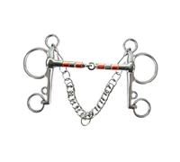 ALCXAZS Riding Experience With Rustproof Horse Bit Mouth Piece And Cheek Trims For Control And Comfort Competition Performance Horse Hooks Chain Roller H Shape Stainless Steel, Silver, 127mm