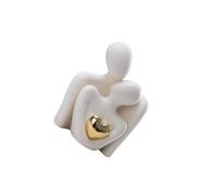 ALCXAZS Romantic Hug Figurine Modern Decor Ceramic Couple Sculpture As Valentines Day Gift Living Room Couple Statue Study, White, 10x7.5x12cm