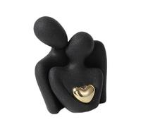 ALCXAZS Romantic Hug Figurine Modern Decor Ceramic Couple Sculpture As Valentines Day Gift Living Room Couple Statue Study, Black, 10x7.5x12cm