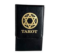 ALCXAZS Scratch-Proof Leather Tarot Card Box With Tear-Resistant Portable Pokers Cards Tarot Card Storage Case Box PU Made , black