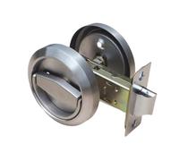 ALCXAZS Secure Round Knobs Rings Pulls Lock Stainless Steel Becomes Essential for Home Door Solutions While Showcasing Style Furniture Corridor Cabinet Drawer Storeroom, Silver, Double Sided Lock