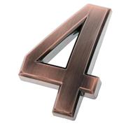 ALCXAZS Self-Adhesive House Number Plate Modern 3D Easy To ll Home Decor Super Durable And Can Remain Colorfast Under Bad, Copper, Number 4