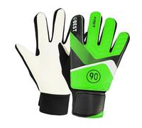 ALCXAZS Soccer Goalie Gloves Children Professional High Performance Breathable Strong Grip Comfortable Full Finger Goalkeeper Gloves Kids Football Goalkeeper Boys Girls, Green, 6