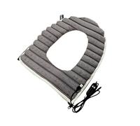 ALCXAZS Soft Close Lid Heated Toilet Cover Quick Release Easy Install Washable Heated Toilet Seat Cover Bathroom Cushion, Gray