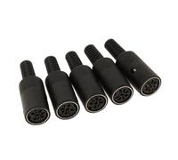 ALCXAZS Solder Mount Female DIN Connector Mouse Keyboard Plug Reliable DIY With 5 Pieces For Audio And Data Equipment Keyboard Mouse DIY DIN 3 4 5 6 7 8 Pin Connector, Black, 8 Pin