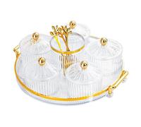 ALCXAZS Sophisticated Nuts Salad Dessert Serving Platter with Lid Divided