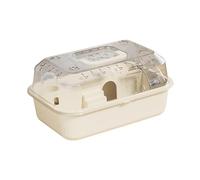 ALCXAZS Spacious And Ventilated Hamster Cage Providing Enhanced Comfort And Safe Environment For Small Pets Made PP Polypropylene Ventilation Exercise Playing, Rice White, 37x25x18cm