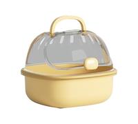 ALCXAZS Spacious Travel Hamster Carrier Cage Secure Small Animal Carrier Cage Water Bottle Compact For Adventures Hamster Travel Transparent Portable, yellow, 20x18x16cm