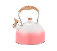 ALCXAZS Stovetop Whistling Tea Kettle Durable Camping Essential Large Capacity Kettle Made to Handle Multiple Servings Universal Whistling Hiking Teapot, Pink, 19x23cm