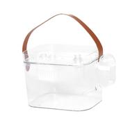 ALCXAZS Sturdy Handheld Hamster Carrier Cage Lightweight Portable Breathable Travel Cage Includes Water Bottle And Ice Storage Box Clear Pets Travel Carrier, With Handle Type, 16.5x12x12.5cm