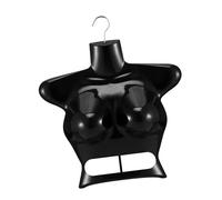 ALCXAZS Stylish Clothes Display Rack With Hanging Female Mannequin Torso For Showcasing Fashion Effectively Jackets Upper Torso Body Manikin Retail Store Shows Malls , Black , 39x39cm