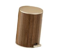 ALCXAZS Stylish Kitchen Step Trash Can Provides Two Convenient Opening Options Safe Lid Efficiently Contains Waste Odors Indoor Waterproof Bathroom Trash Can Lid Office Garage, Brown, 12L