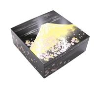 ALCXAZS Sushi Bento Box with Lid Beautifully Embossed Bento Box Elegant Storage for Various Snacks Home Office School Traditional Lacquered for Home Office School