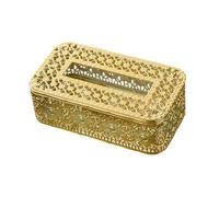 ALCXAZS Tissue Box Holder Dispenser Bathroom Enriches Decor Stunning Finish Ensuring Tissue Needs are Thoughtfully Met Paper Holder Facial Tissues Storage Box, Gold, A