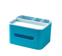 ALCXAZS Tissue Box Plastic Striped Storage Organizer Foldable Grids Paper Holder Home Car Restaurant Bookcase Decoration, Blue