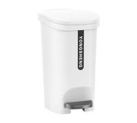 ALCXAZS Trash Can With Cover Quiet For Any Room. Turned On Quietly Garbage Cans With Lid There Is Garbage Bag Ring, white