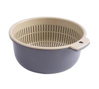 ALCXAZS User Friendly Kitchen Colander Strainer Baskets Offer Effective Washing Solutions for Produce Every Day Kitchen Double Layer Drain Baskets Washing Basket, Violet, S