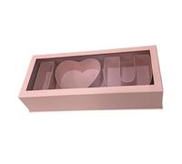 ALCXAZS Valentines Day Flower Box Fillable Gift Box Beautifully Crafted Love U Packaging Bringing Sweet Smiles Fillable Paper Gift Chocolate Candy Packaging, pink, 46x19.5x10cm