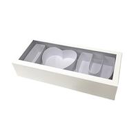 ALCXAZS Valentines Day Flower Box Fillable Gift Box Beautifully Crafted Love U Packaging Bringing Sweet Smiles Fillable Paper Gift Chocolate Candy Packaging, white, 46x19.5x10cm