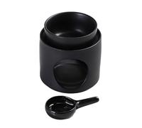 ALCXAZS Versatile Essential Oil Burner Tealight Holder Candle Melt For Office Home Bedtime Aromatherapy Experiences Office Bedroom Living Room Yoga Spa Meditation, Black, 9.3x10cm