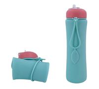 ALCXAZS Water Bottle Foldable Collapsible Running Drinks Bottle For Gym And Sports Soft Water Running Silica Gel, A