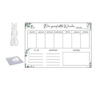 ALCXAZS Weekly Meal Planner Wipeable 30 X 20 Cm Practical Tool for Weekly Meal Prep Family Planner with 6 Whiteboard Pens, Transparent, Without a Pen