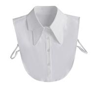 ALCXAZS White Pointed Collar Shawl Choker Necklace Beautifully Crafted Layering With Dresses And Casual Attire Adjustable Strap Lady Fake Lapel Formal Uniforms