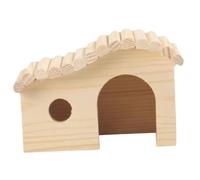 ALCXAZS Wooden Hamster Hideout Hut Provides Comfort And Familiarity For Dwarf Hamsters As Habitat Wooden Hamster Hideout House Features Hole Syrian Rat Mouse Guinea Pig Small Animals