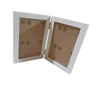 ALCXAZS Wooden Hinged Double Picture Frame 4x6 Versatile Collage Display Bedroom And Living Room Decoration Can Be Folded And Stand Vertically On Tabletop.Removable Back Panel