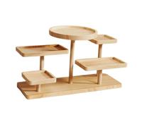 ALCXAZS Wooden Stool Tray Statuette Decor Storage Rack Adds Natural With Layered For Exhibitions And Home Accents Wooden Display Riser Stand Multi Tier Plant Stand