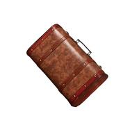 ALCXAZS Wooden Trunk Treasure Chests Nostalgic Storage Box Vintage Suitcase With Handle Unique Home Organizing Vintage Suitcase With Handle Box, Brown, S