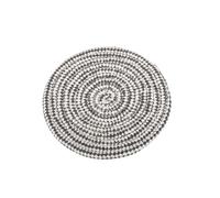 ALCXAZS Woven Coaster Household Mug Placing Cushion Weaving Craft Coasters Heat Insulated Mats Cotton Rope Table Cup Mat, White/Dark grey