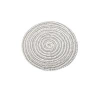 ALCXAZS Woven Coaster Household Mug Placing Cushion Weaving Craft Coasters Heat Insulated Mats Cotton Rope Table Cup Mat, White/Grey