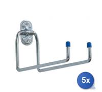 Aldeghi 5x U Hook Wall Hook Zinc Plated Steel Gray 18 Cm