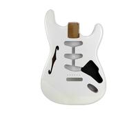 Alder Wood White Thinline Electric Guitar Body With F Holes