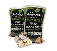 Alderline Kiln-Dried Birch Hardwood Logs 25 L - Ready to Burn firewood - Smokeless fire logs for wood burners, Stoves, Fire Pits, and More! - Pack 2