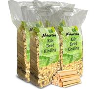 Alderline Premium Kindling Wood 3 KG - Firewood Sticks for Effortless Ignition in Pizza Ovens, Log Burners, and BBQ Charcoal - Perfectly Packaged in Bag for Convenience and Low Smoke Emission (4 Bags)