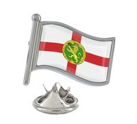 Alderney Flag Silver Lapel Pin Badge
